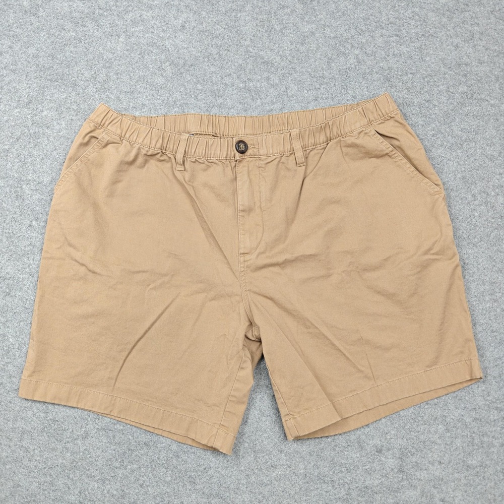 Chubbies Shorts Mens 2XL Beige 7" Inseam Stretch Elastic Waist Chino Casual
